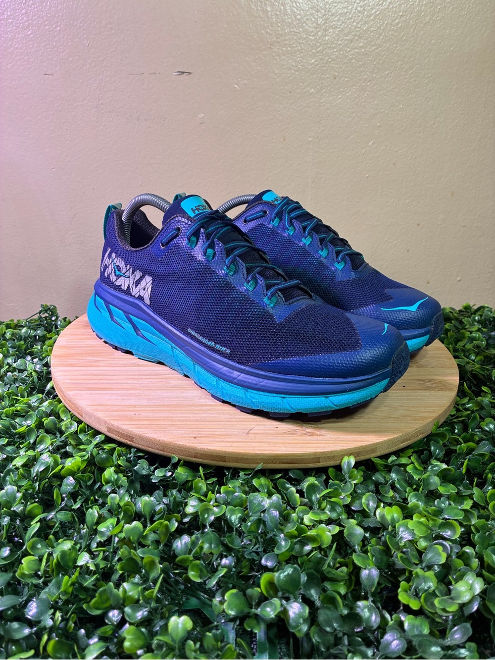 Hoka One One Women's Navy and Teal Trail Running Shoes
